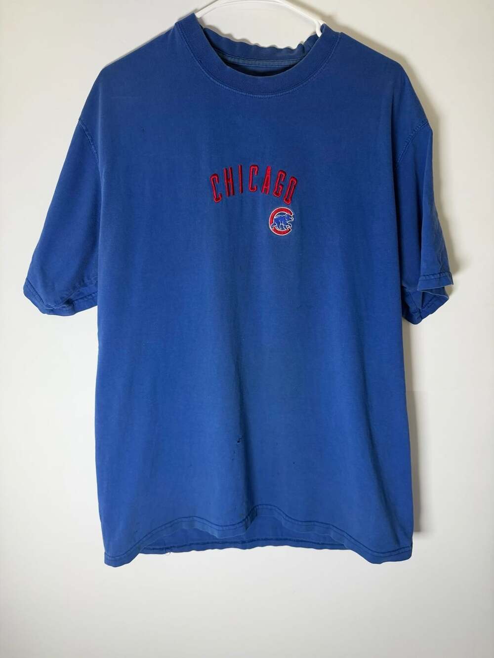 Vintage Chicago Cubs T-Shirt Blue Embroidered Size XL Baseball